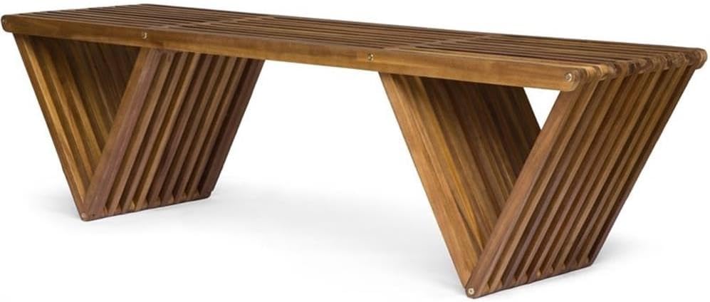 Outdoor Furniture Teak - Teak Finish Outdoor Acacia Wood Bench,