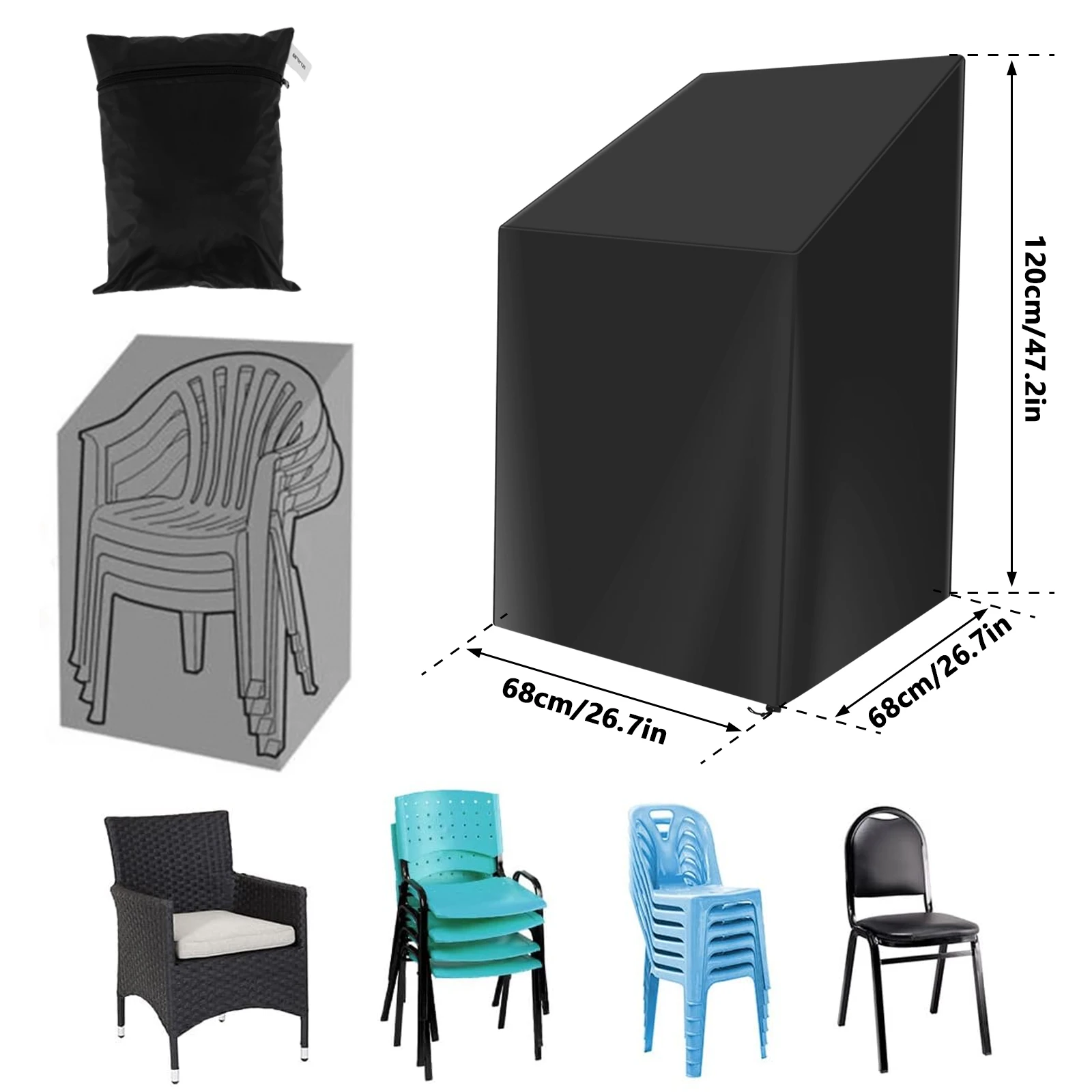 Stacked Chair Dust Cover with  - Outdoor Furniture Varnish ulasan dan harga