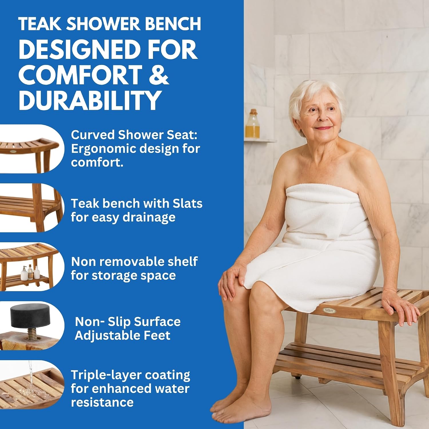 Teak Shower Bench Spa Bath Sho - Outdoor Furniture Teak ulasan dan harga