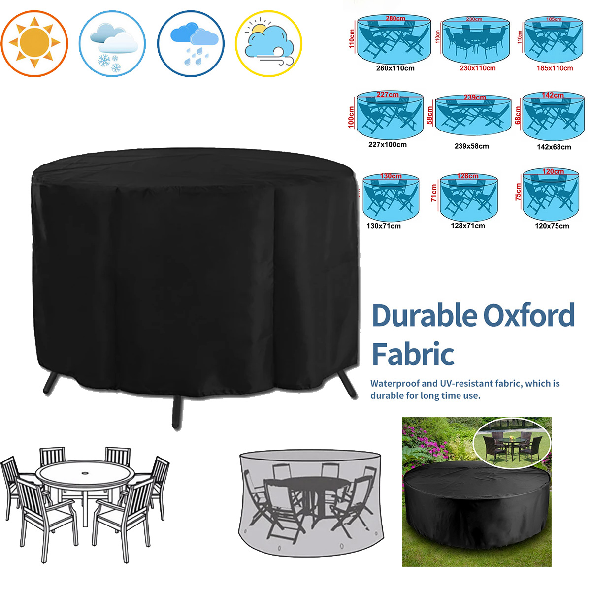 Round Cover Round Outdoor Gard - Outdoor Furniture Varnish ulasan dan harga