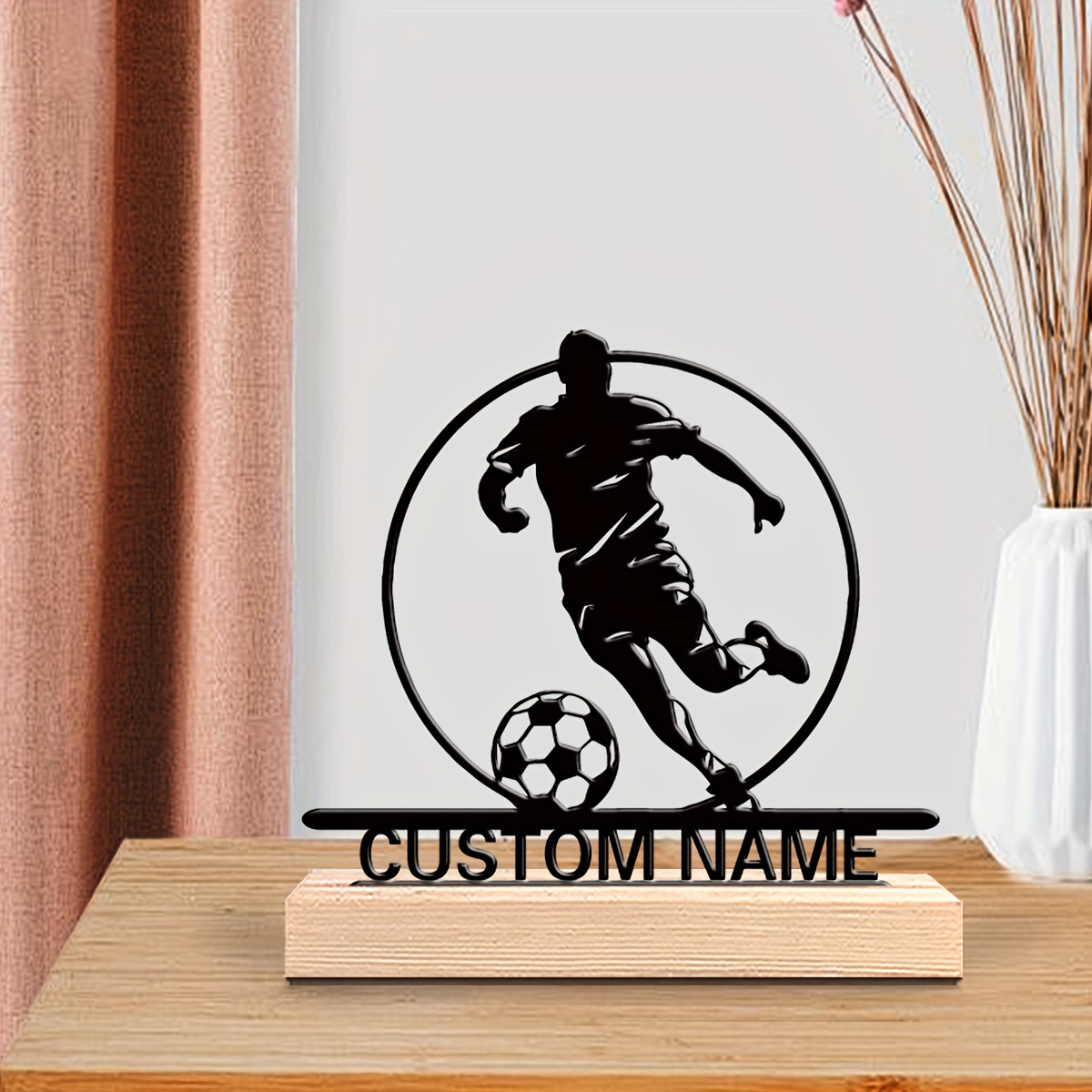 Custom Soccer Player Metal Sta - Outdoor Furniture Wood ulasan dan harga