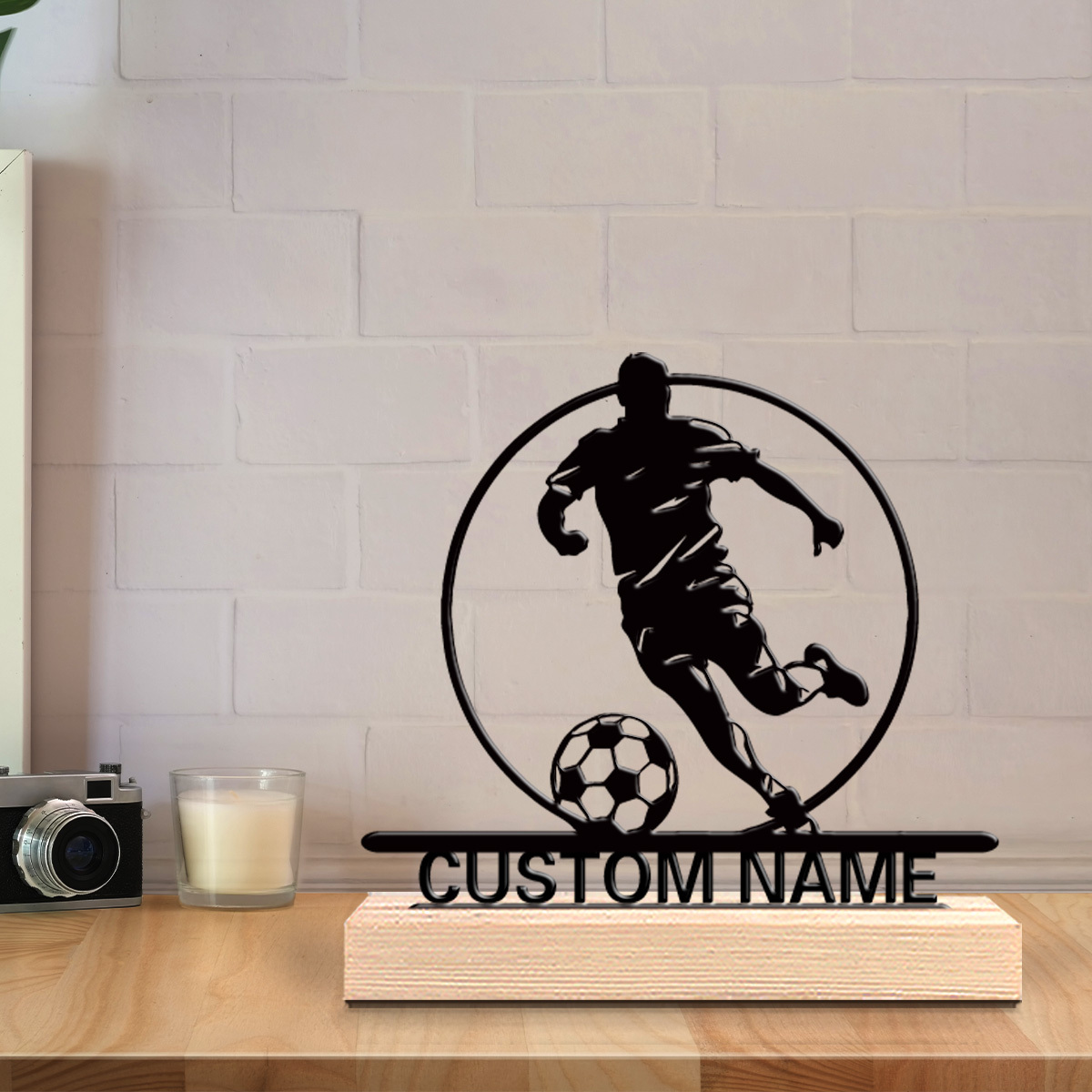 Custom Soccer Player Metal Sta - Outdoor Furniture Wood ulasan dan harga