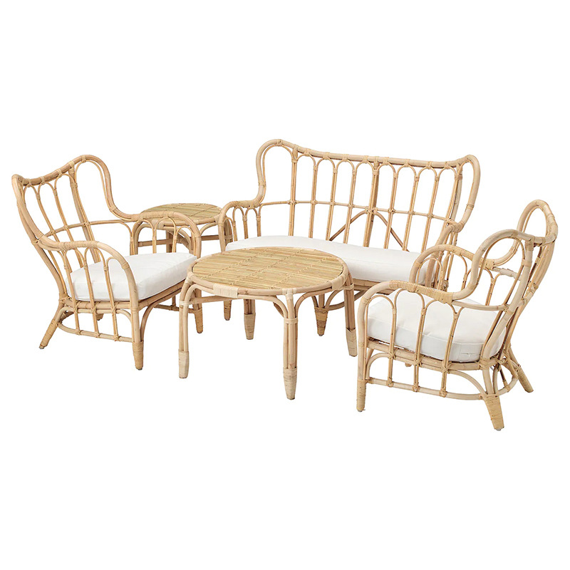 Custom Natural Real Rattan Sof - Outdoor Furniture Indonesia ulasan dan harga