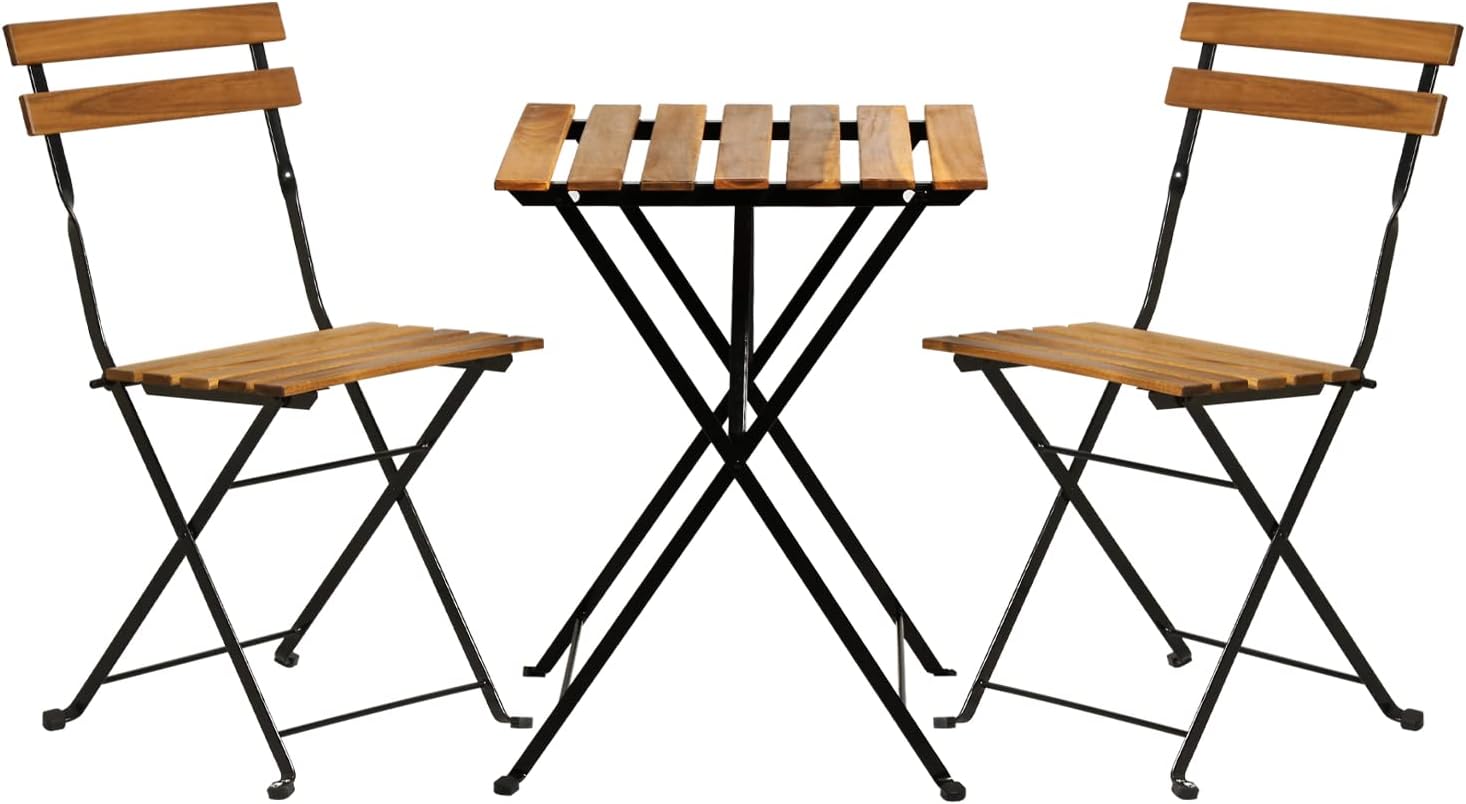 Natural wood 3-piece folding p - Outdoor Furniture Wood ulasan dan harga