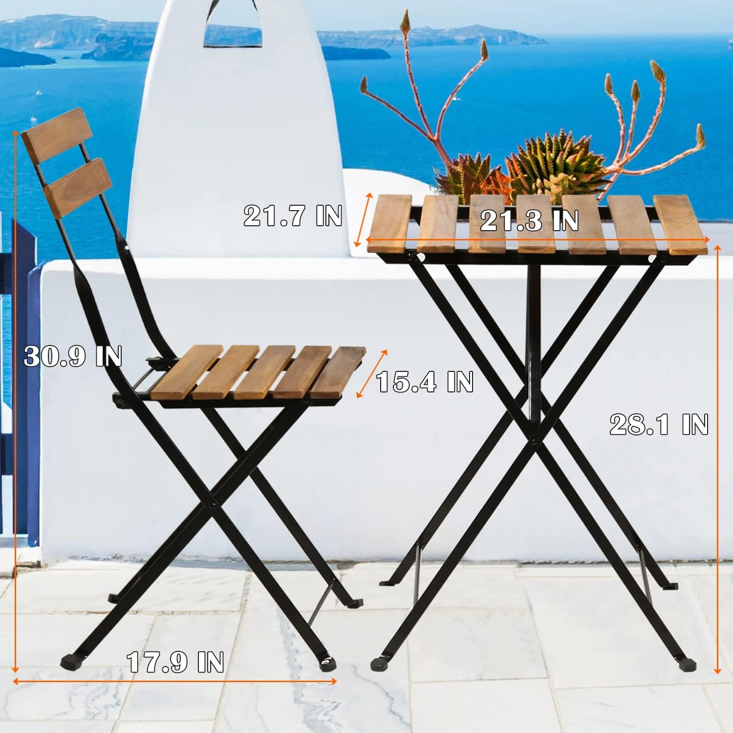 Natural wood 3-piece folding p - Outdoor Furniture Wood ulasan dan harga