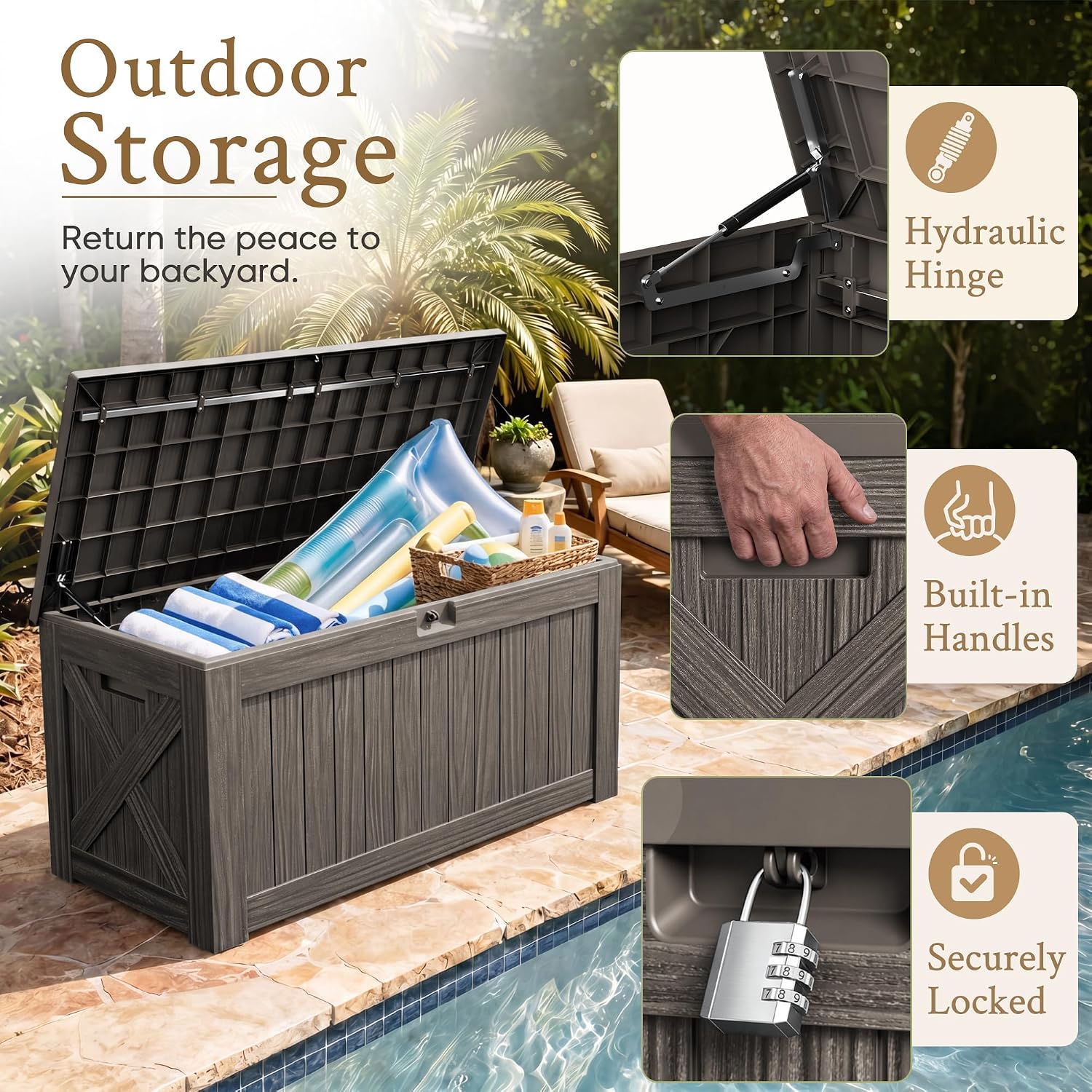 120 Gallon Large Deck Box Outd - Outdoor Furniture Wood ulasan dan harga