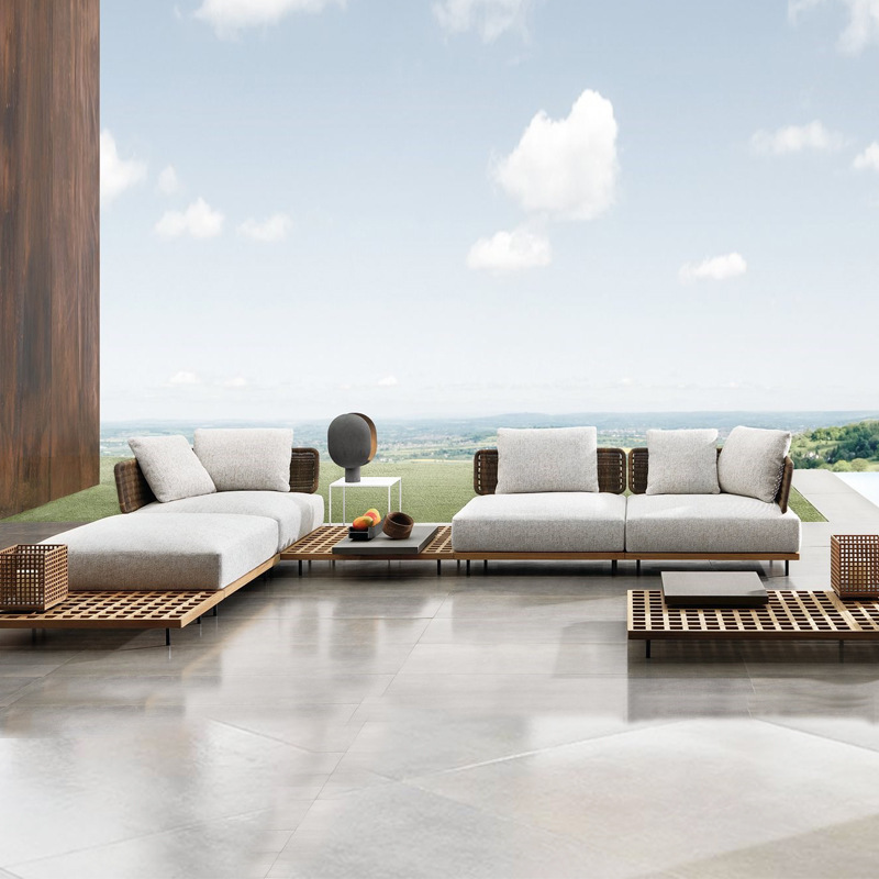 qw-Outdoor Sofa Patio Villa Te - Outdoor Furniture Teak ulasan dan harga
