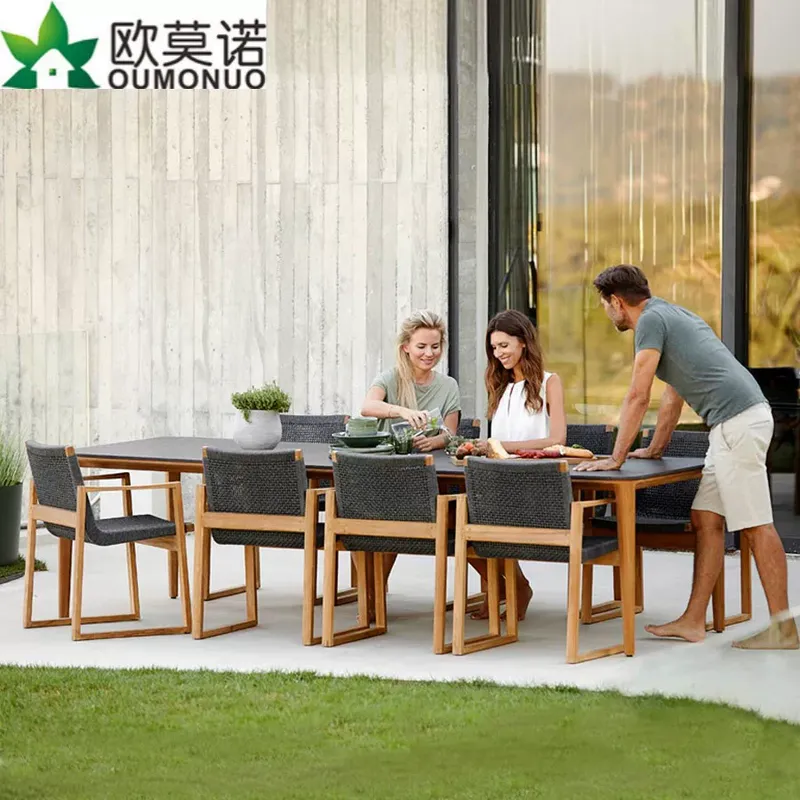 Outdoor Rattan Teak Dining Set - Outdoor Furniture Teak ulasan dan harga